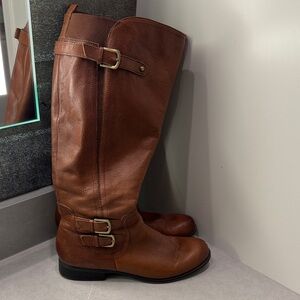 Naturalizer Brown Leather Wide Shaft Boots